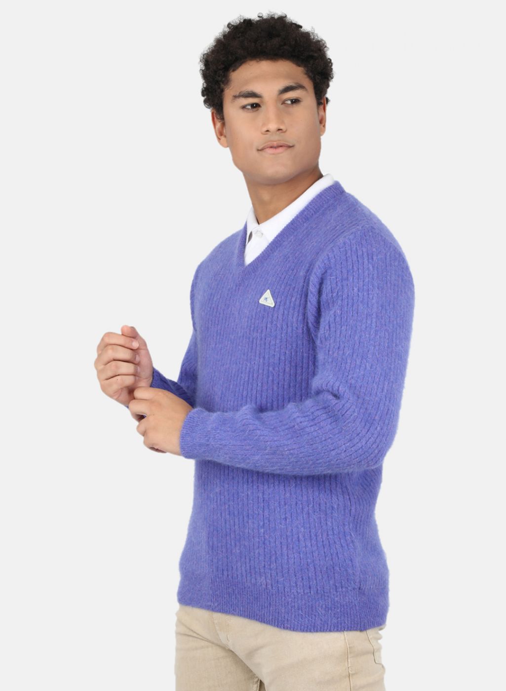 Men Purple Solid Pullover