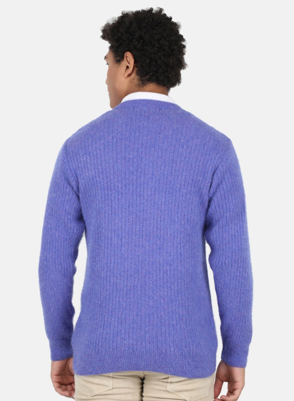 Men Purple Solid Pullover