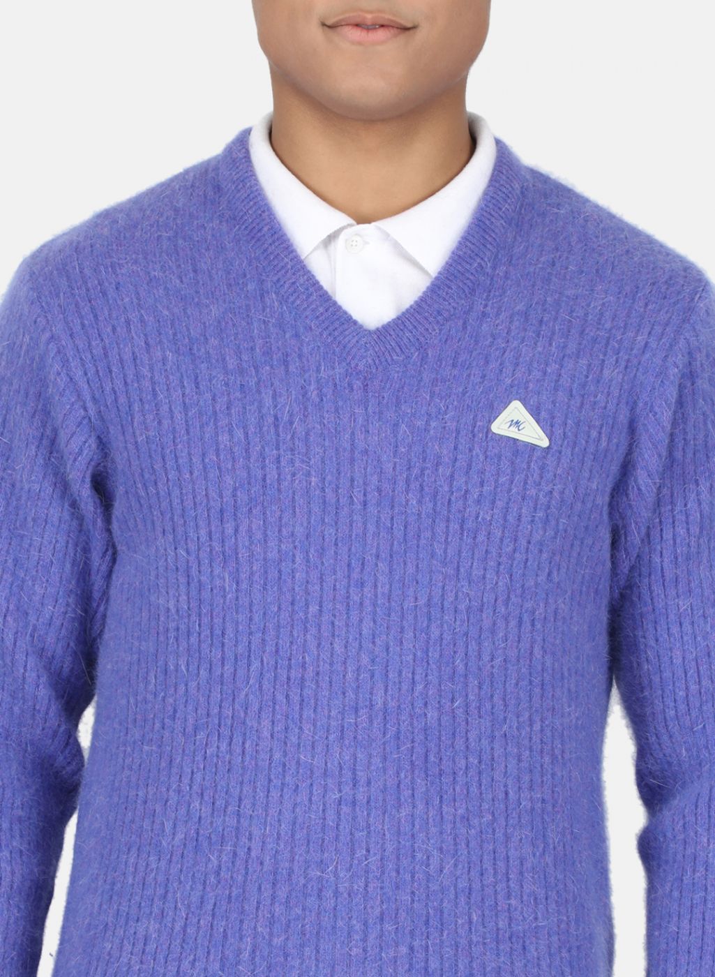 Men Purple Solid Pullover