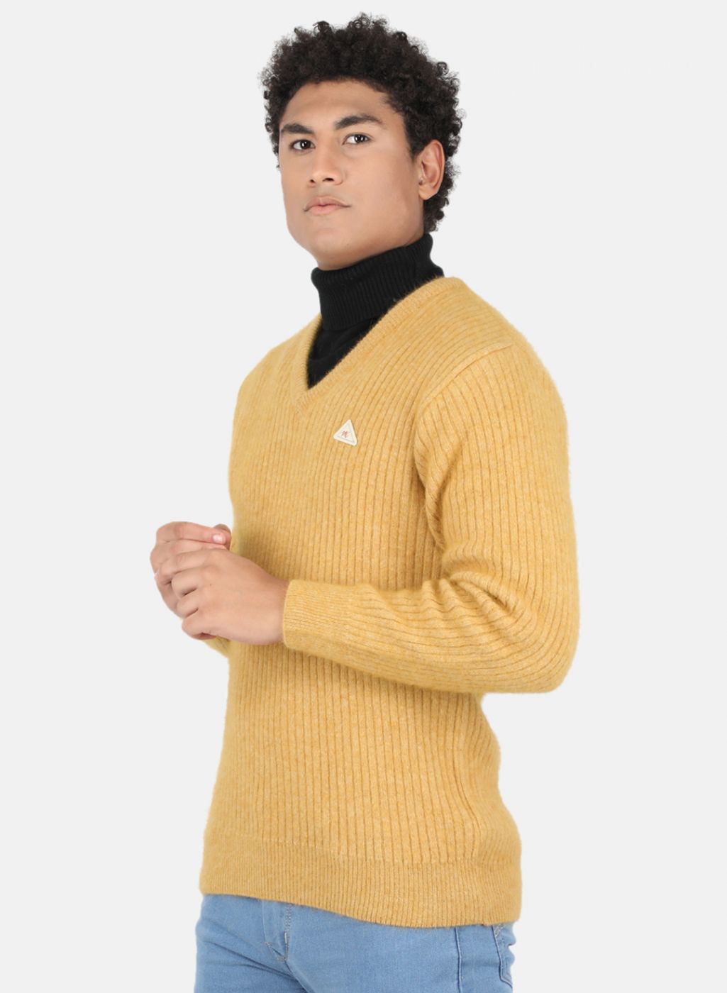 Men Yellow Solid Pullover