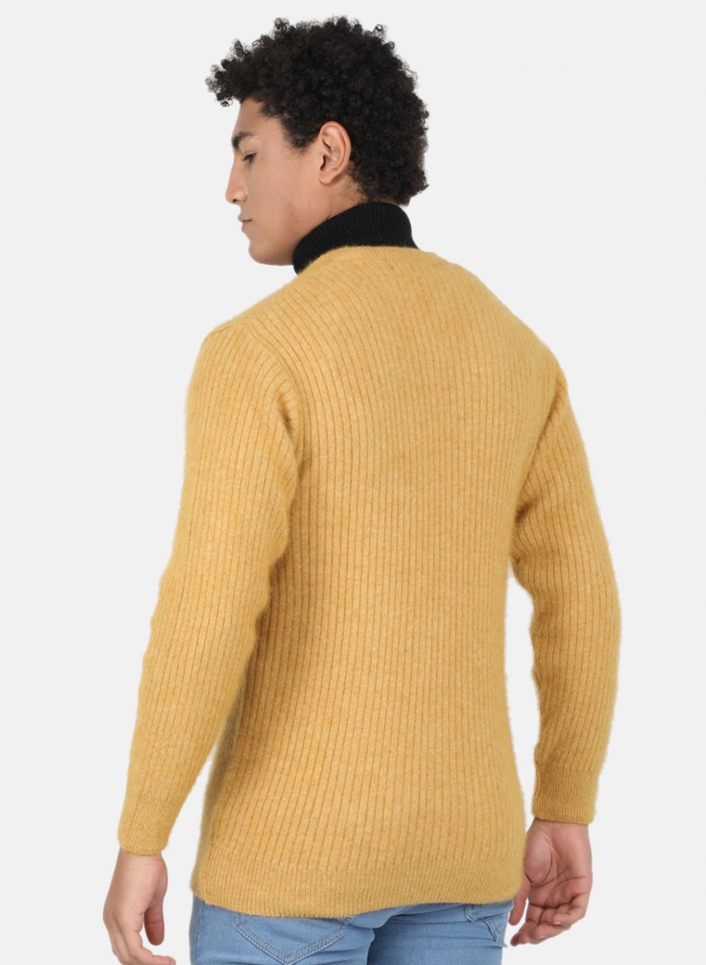 Men Yellow Solid Pullover