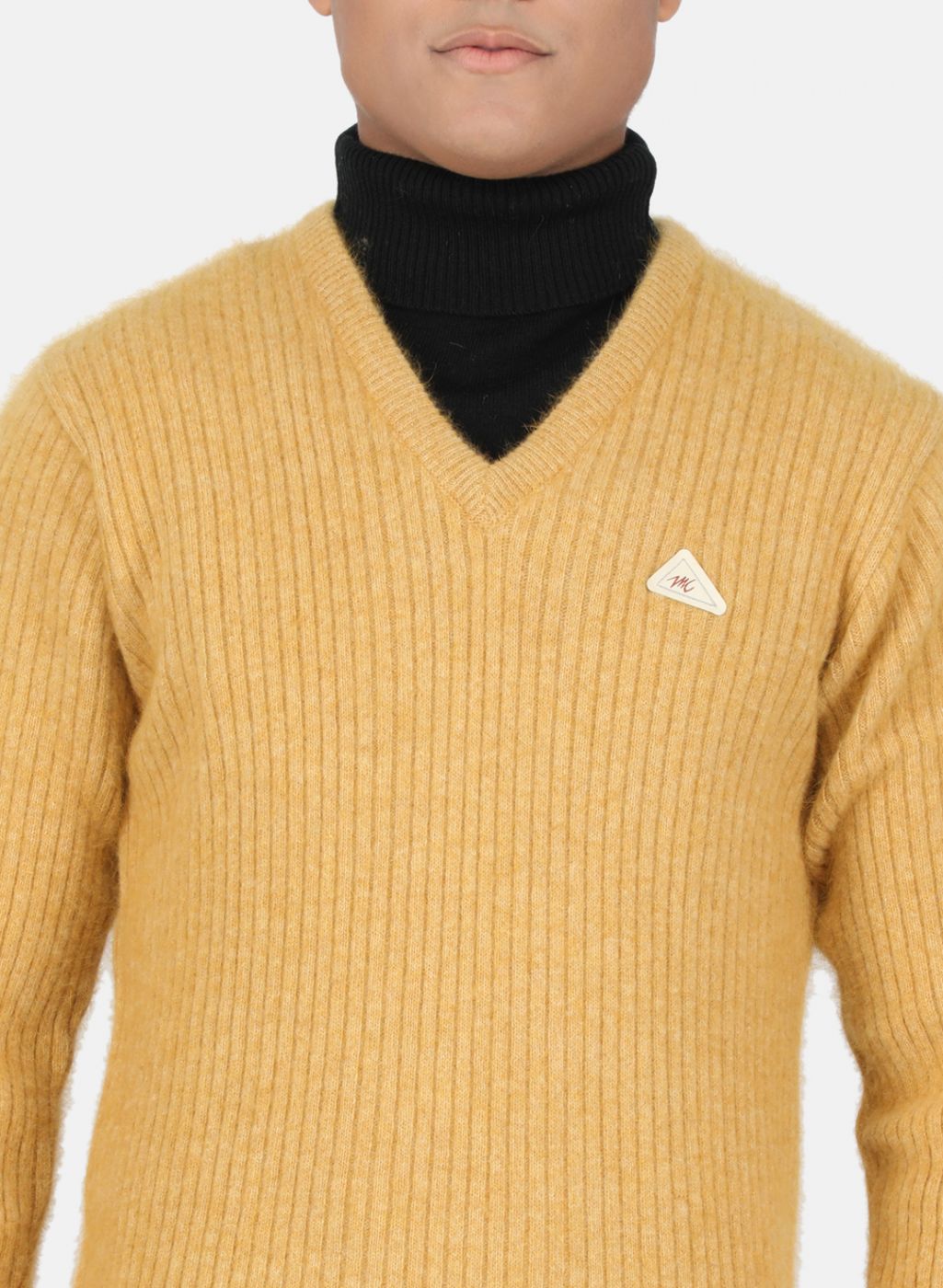 Men Yellow Solid Pullover