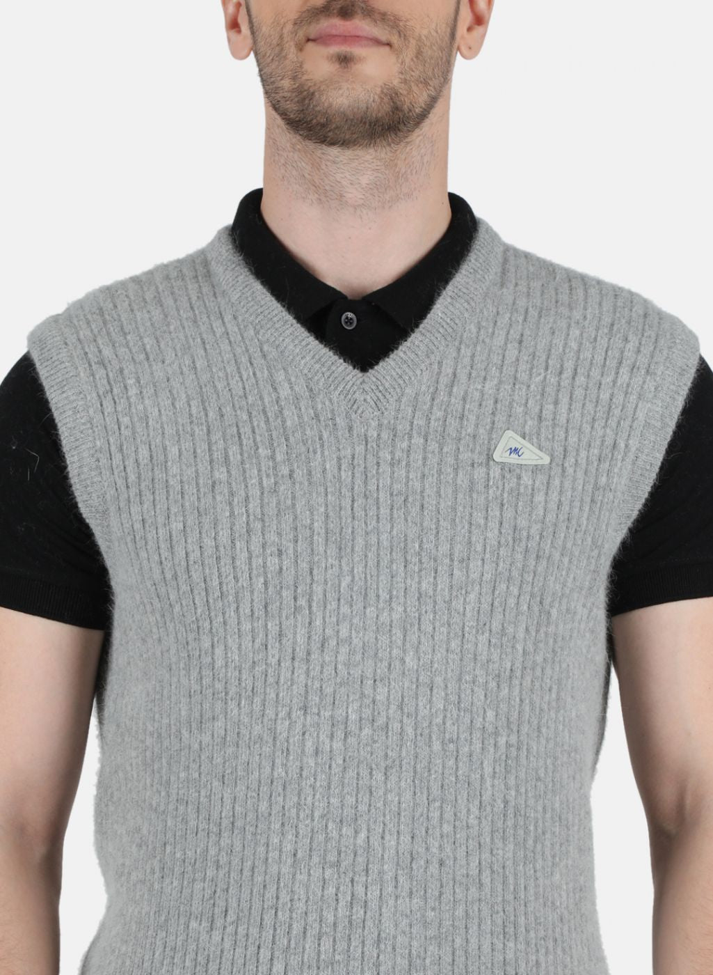 Men Grey Solid Sweater