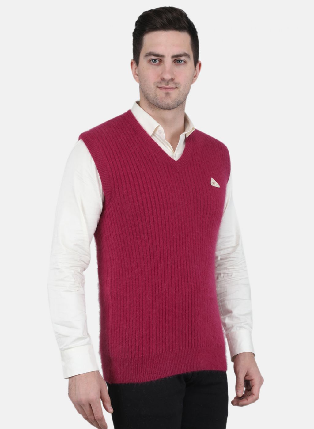 Men Purple Solid Sweater