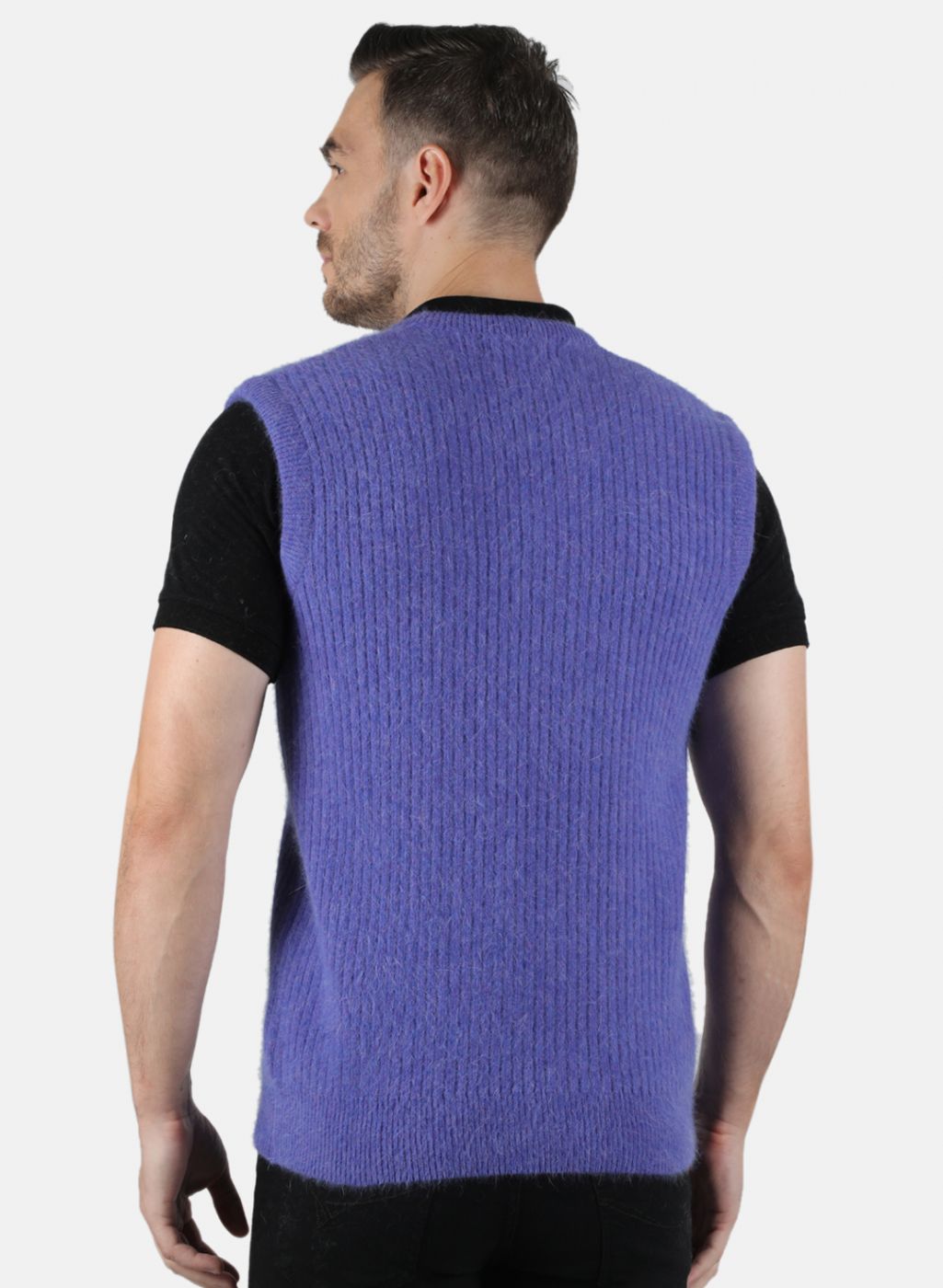 Men Purple Solid Sweater