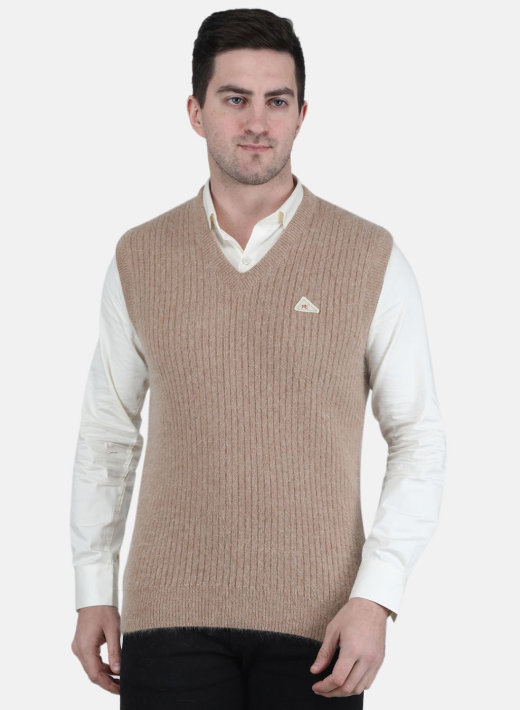 Men Brown Solid Sweater