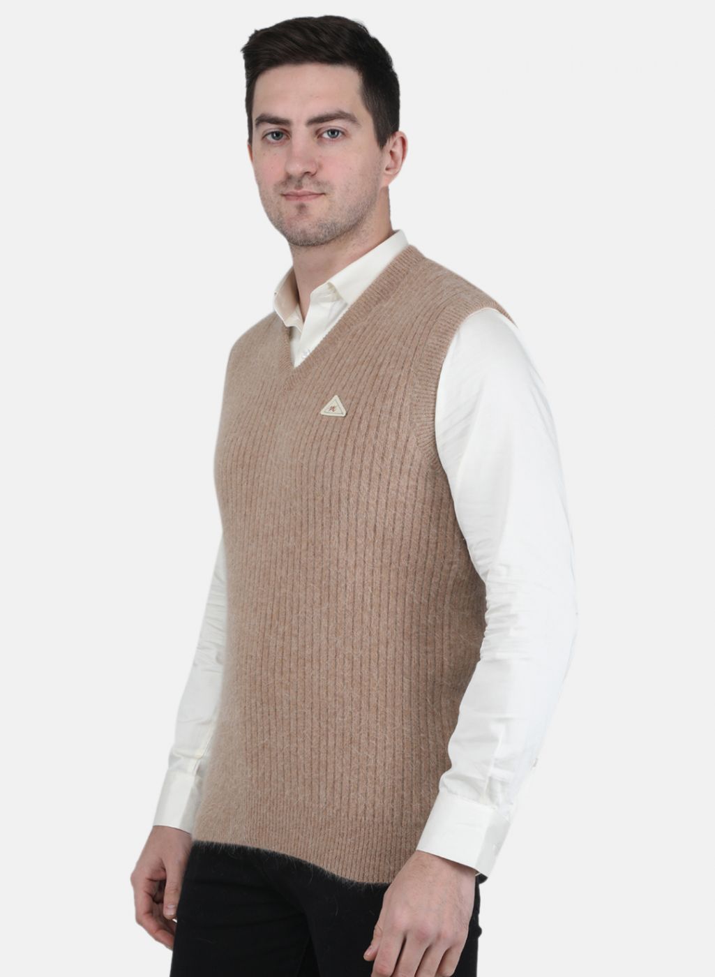 Men Brown Solid Sweater