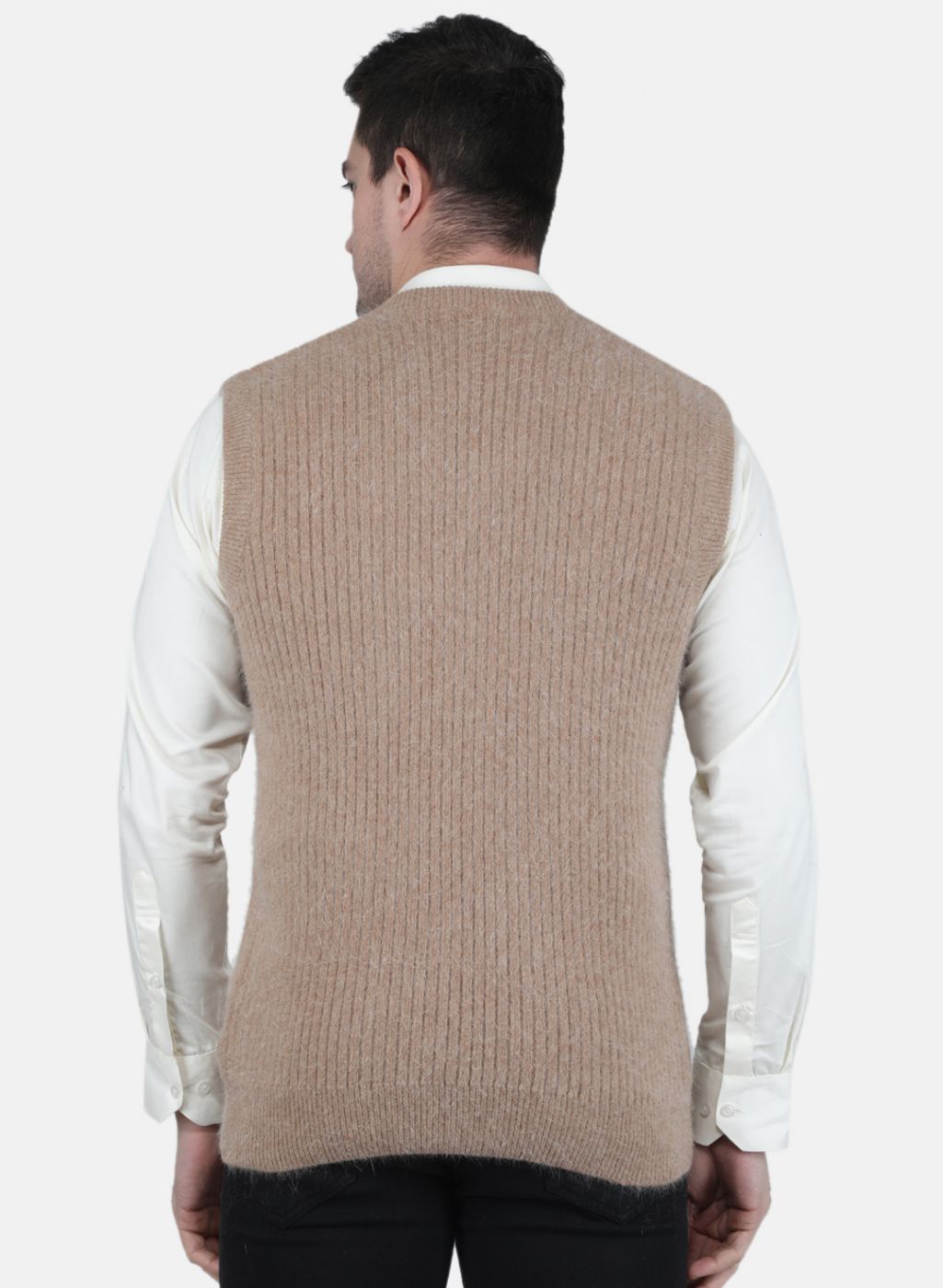 Men Brown Solid Sweater