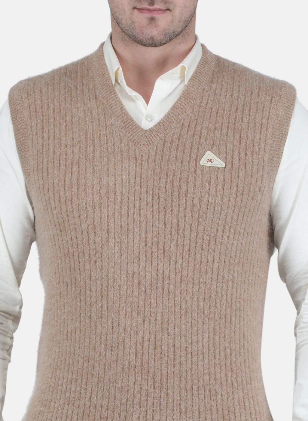 Men Brown Solid Sweater