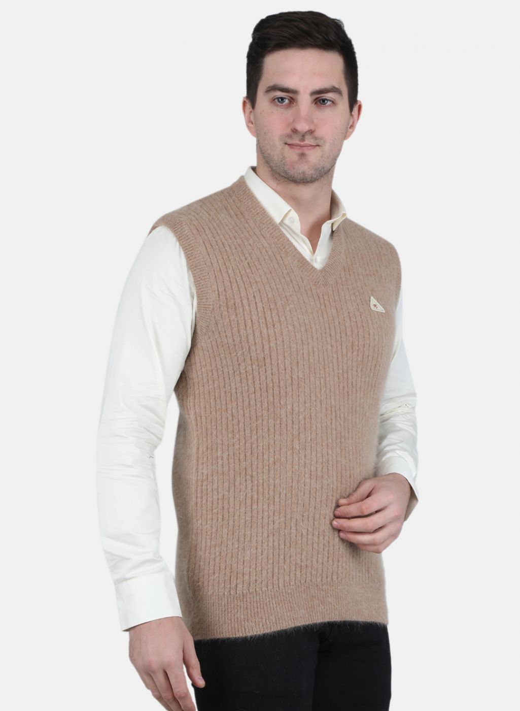 Men Brown Solid Sweater