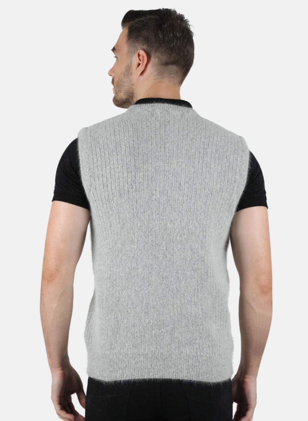 Men Grey Solid Sweater