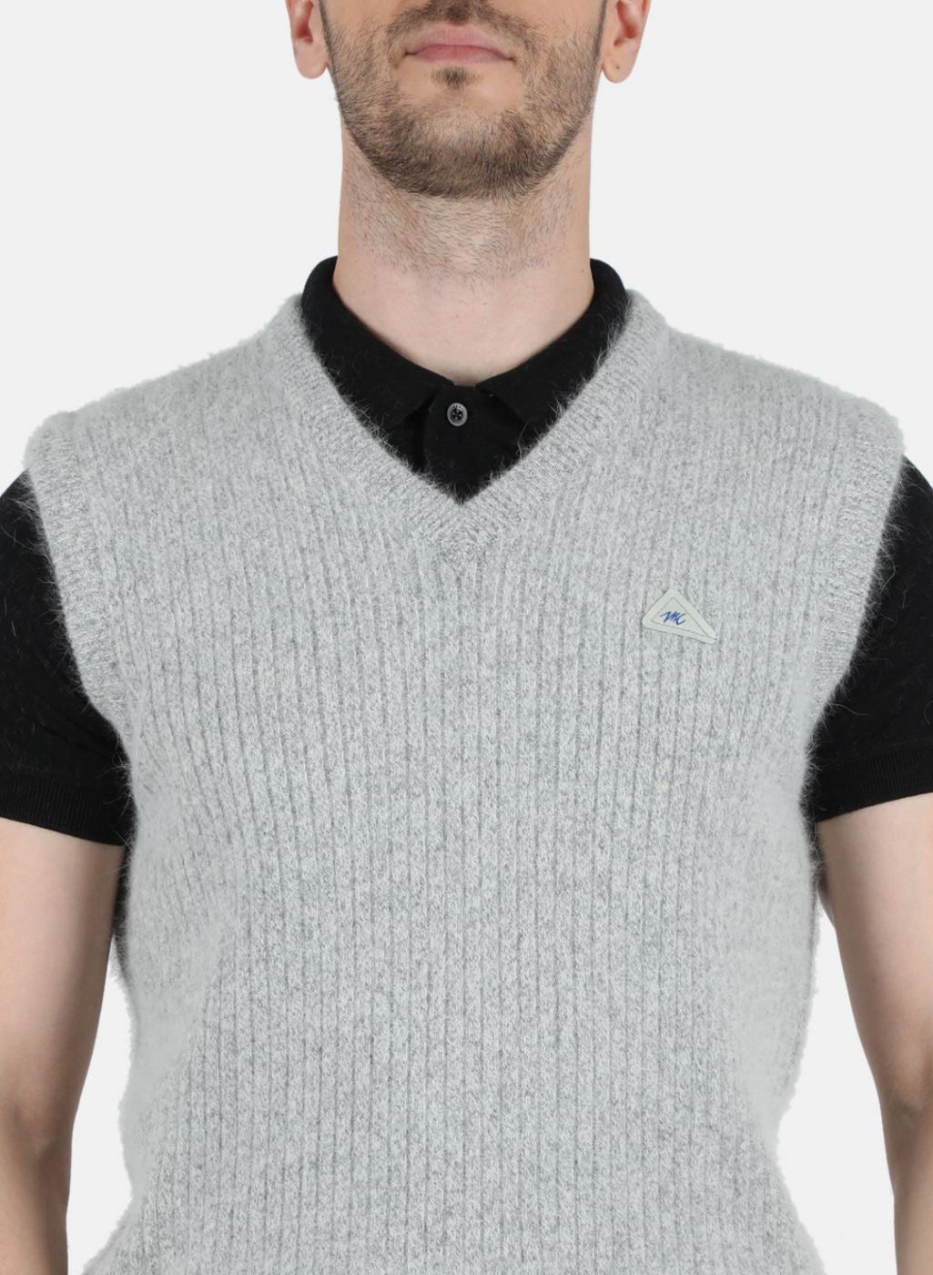 Men Grey Solid Sweater