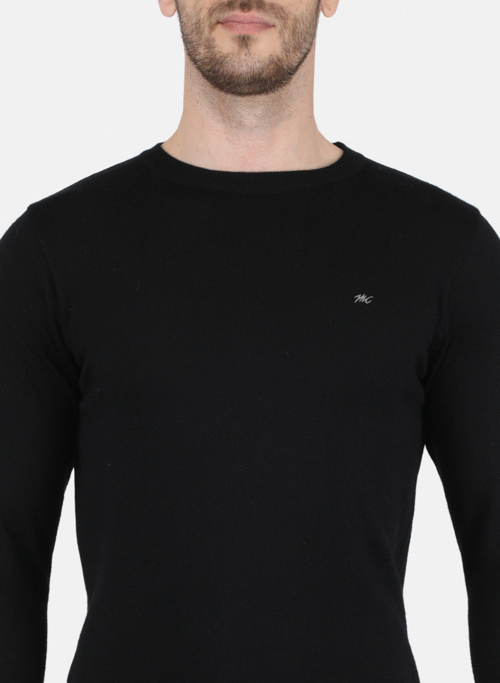 Men Black Solid Pullover