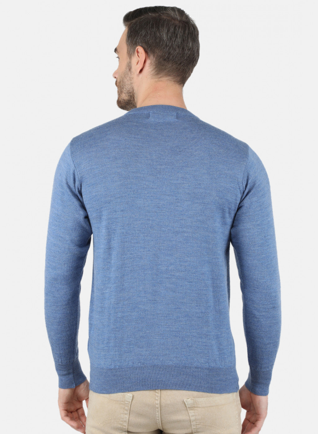 Men Blue Solid Pullover