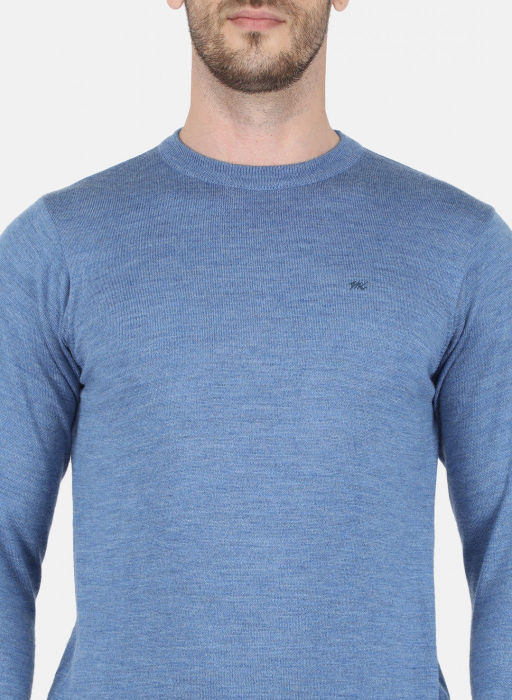 Men Blue Solid Pullover