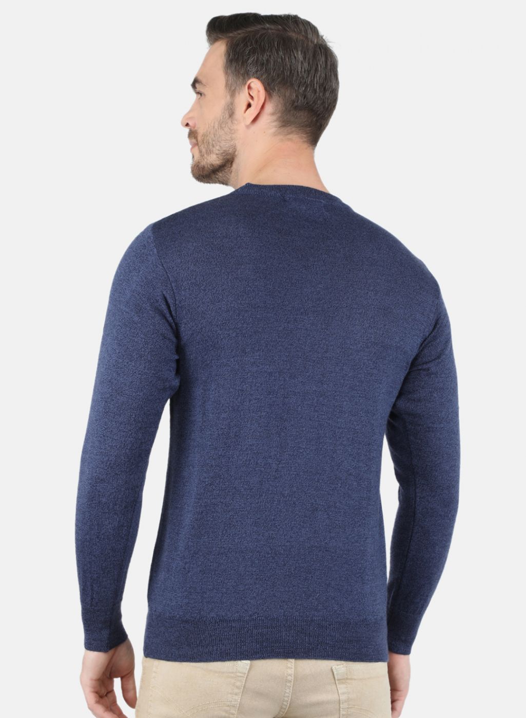 Men NAvy Blue Solid Pullover