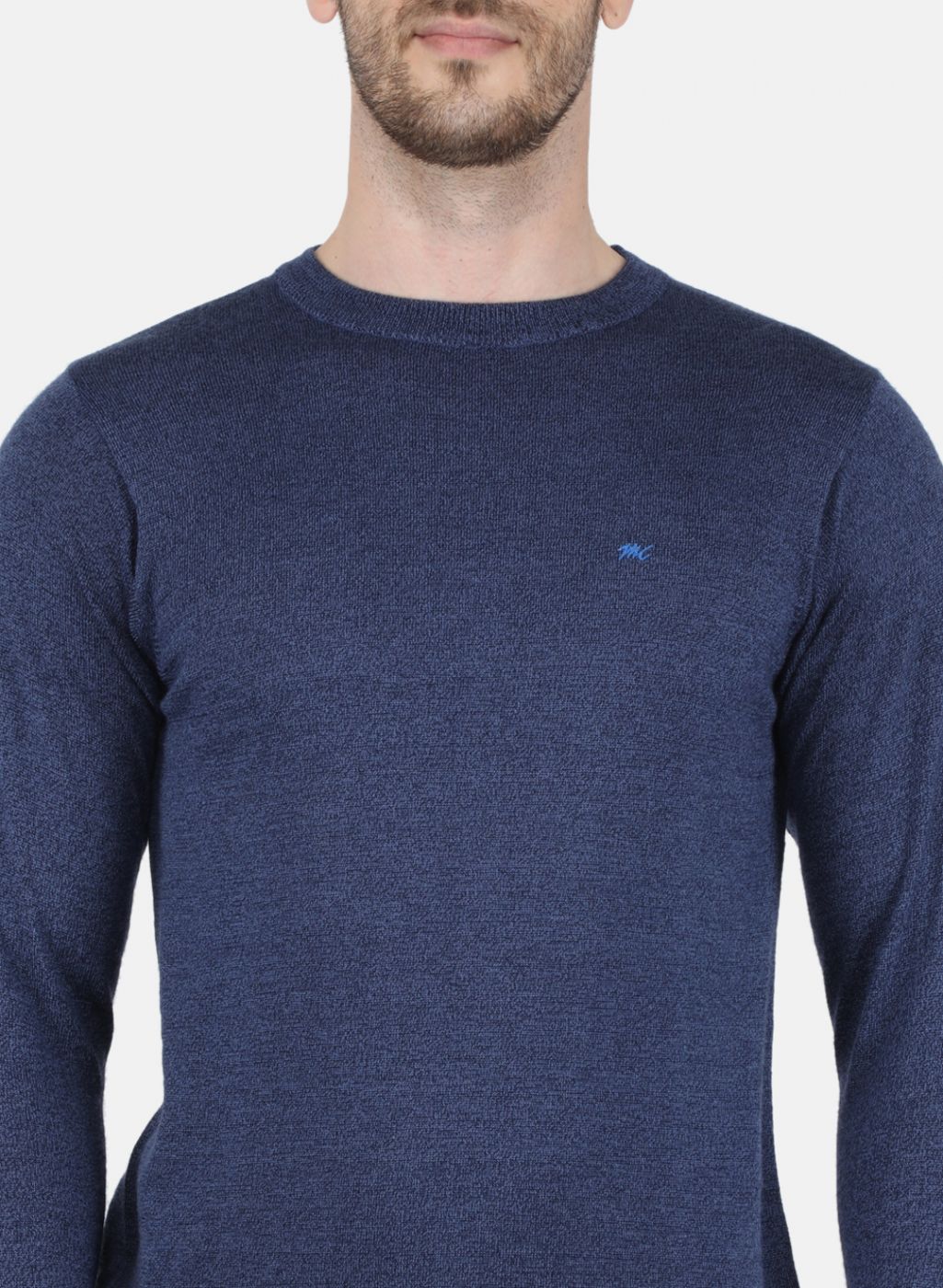 Men NAvy Blue Solid Pullover