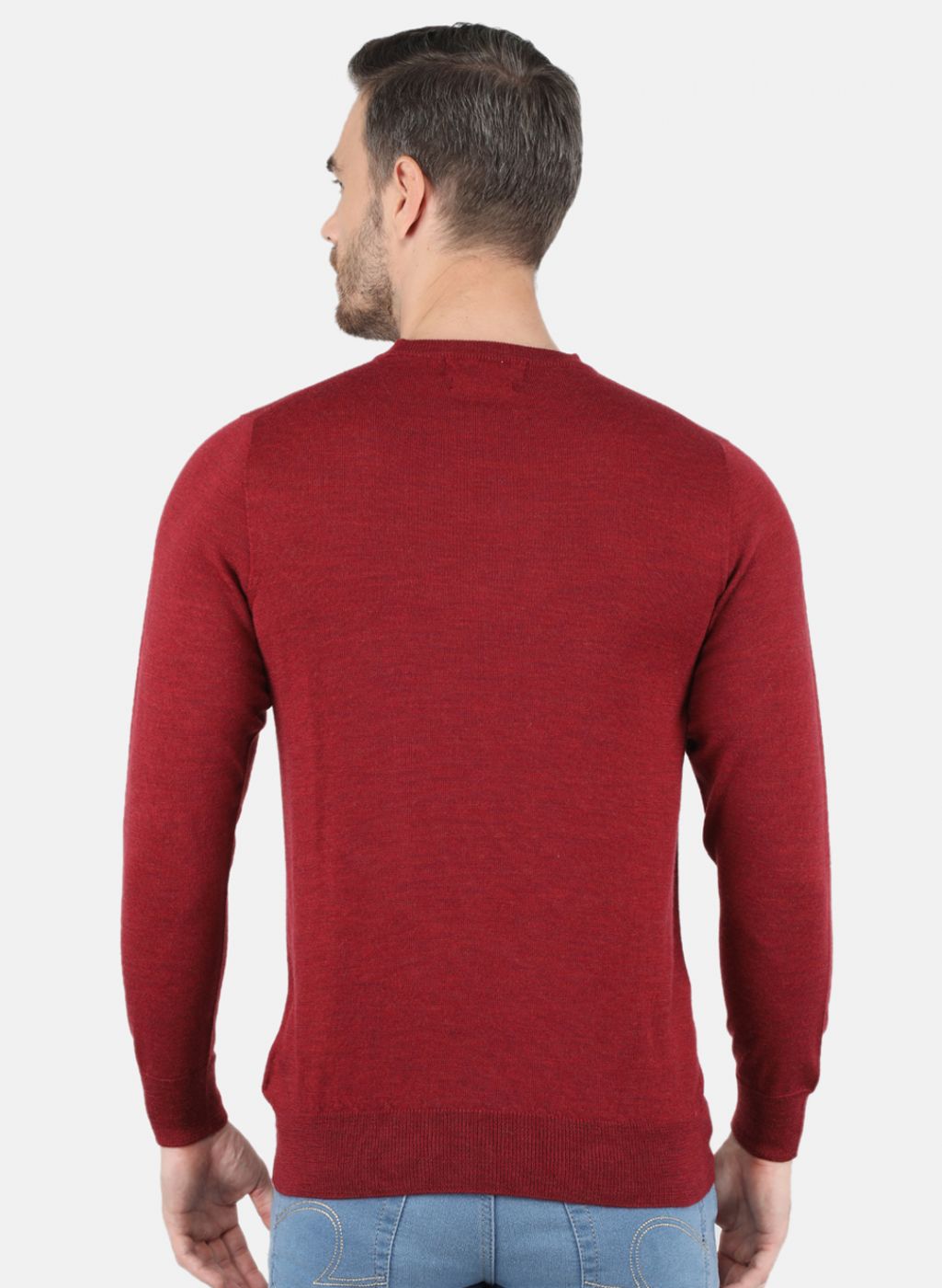 Men Maroon Solid Pullover