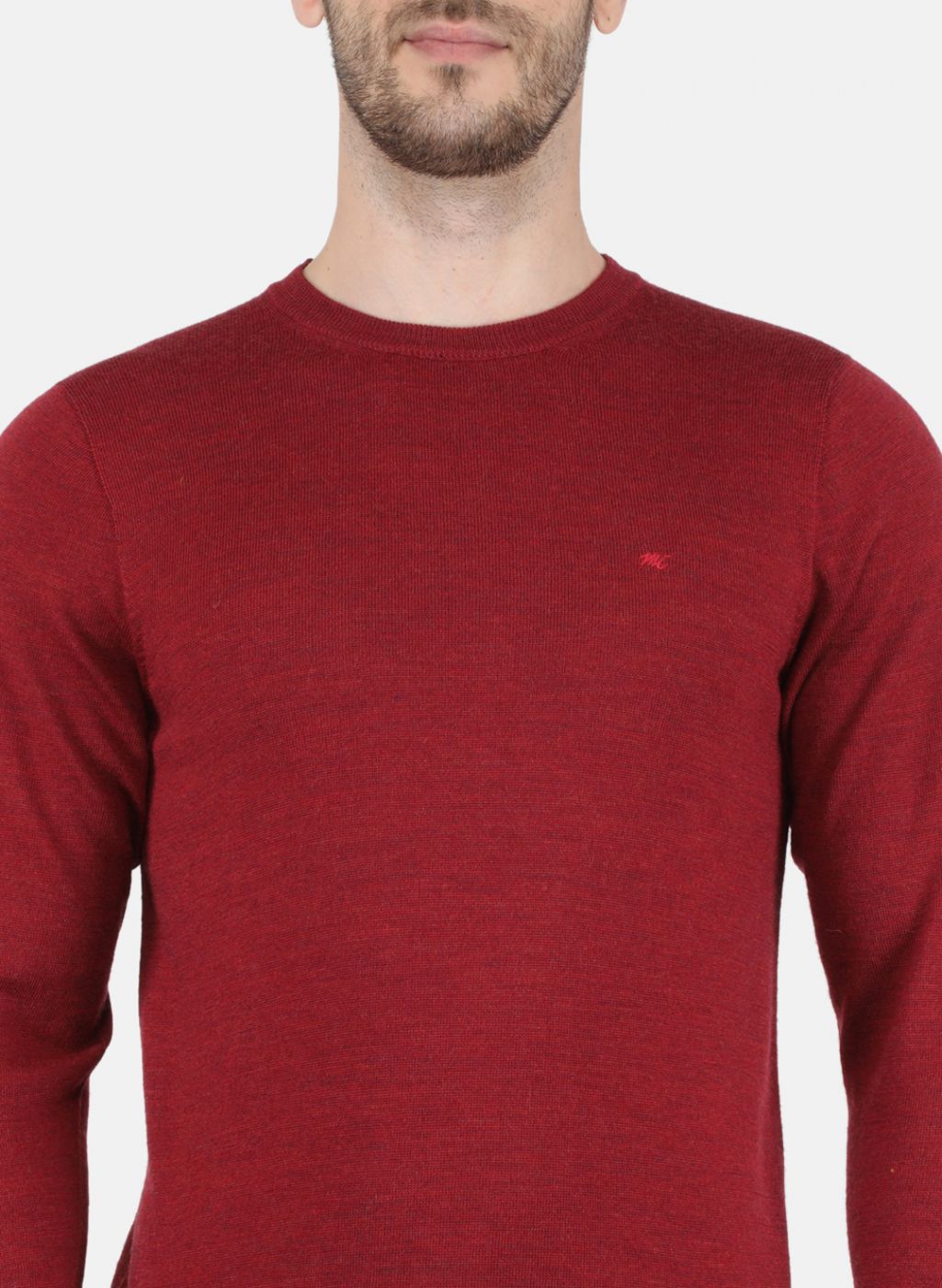 Men Maroon Solid Pullover