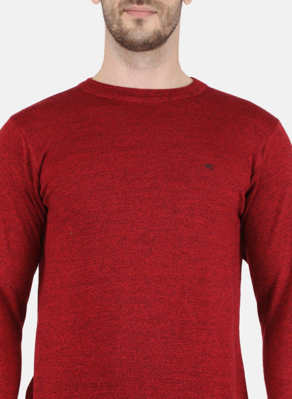 Men Red Solid Pullover