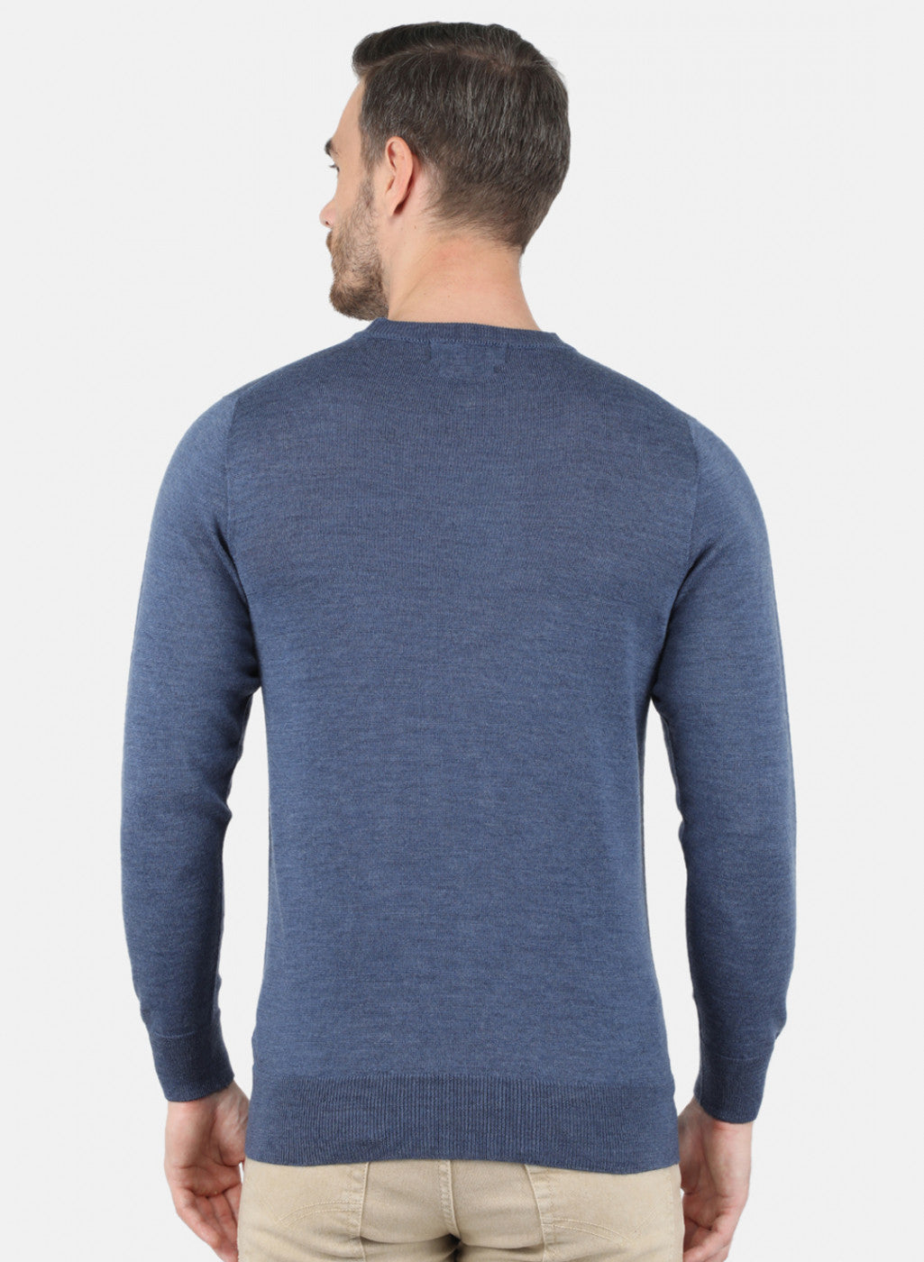 Men Blue Solid Pullover