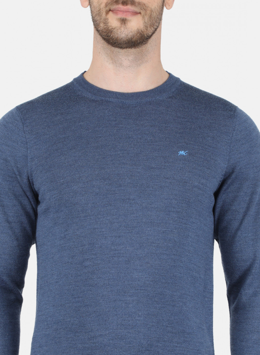 Men Blue Solid Pullover