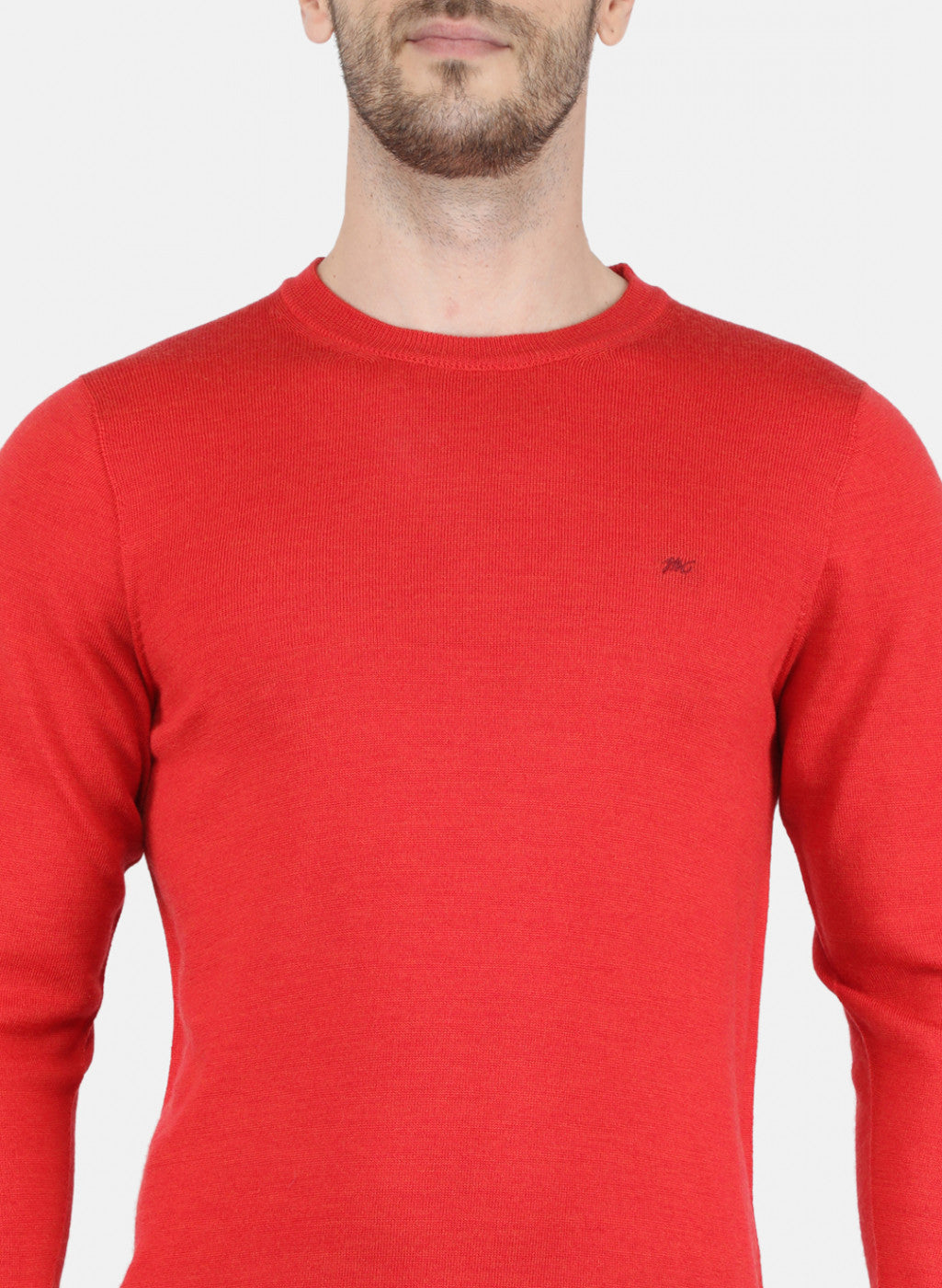 Men Red Solid Pullover