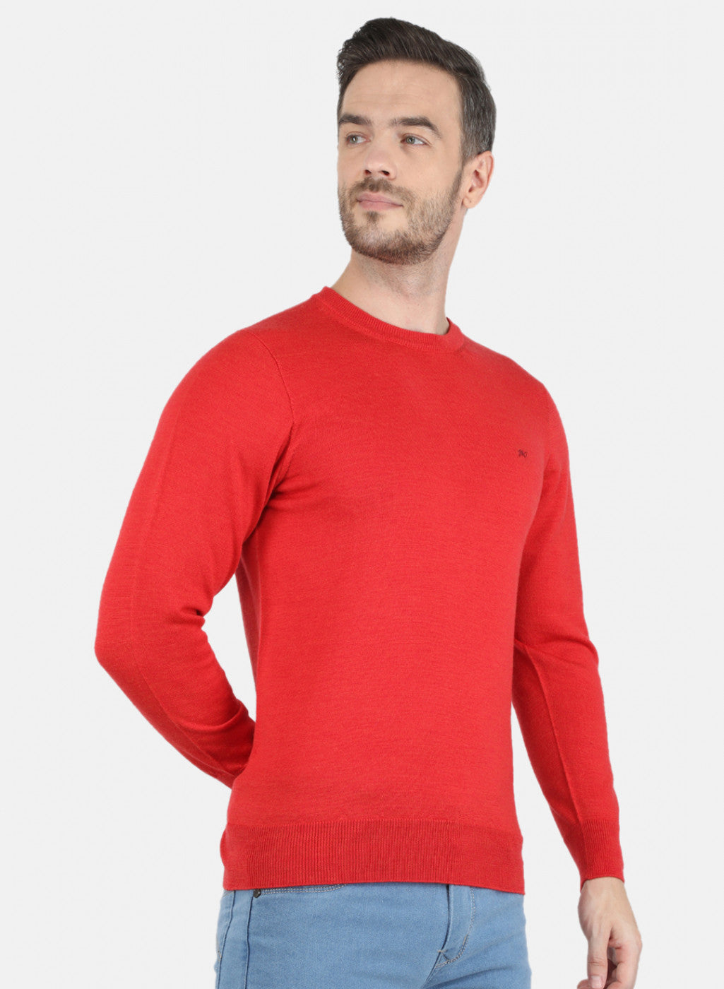 Men Red Solid Pullover