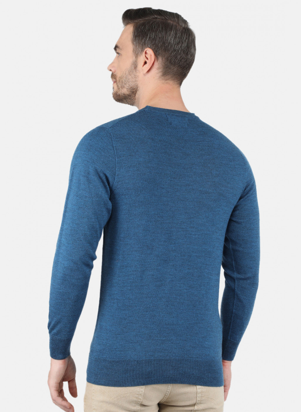 Men Blue Solid Pullover