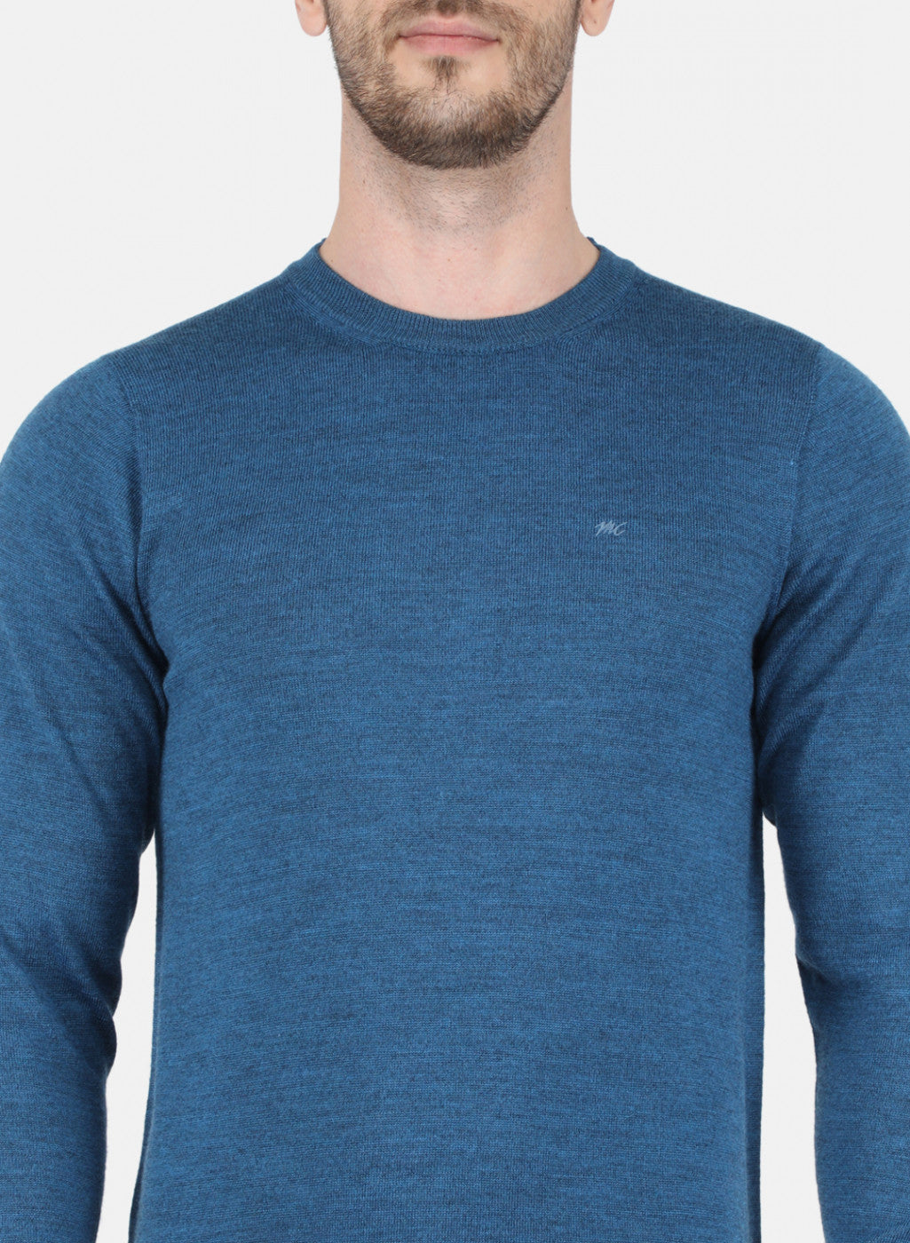 Men Blue Solid Pullover