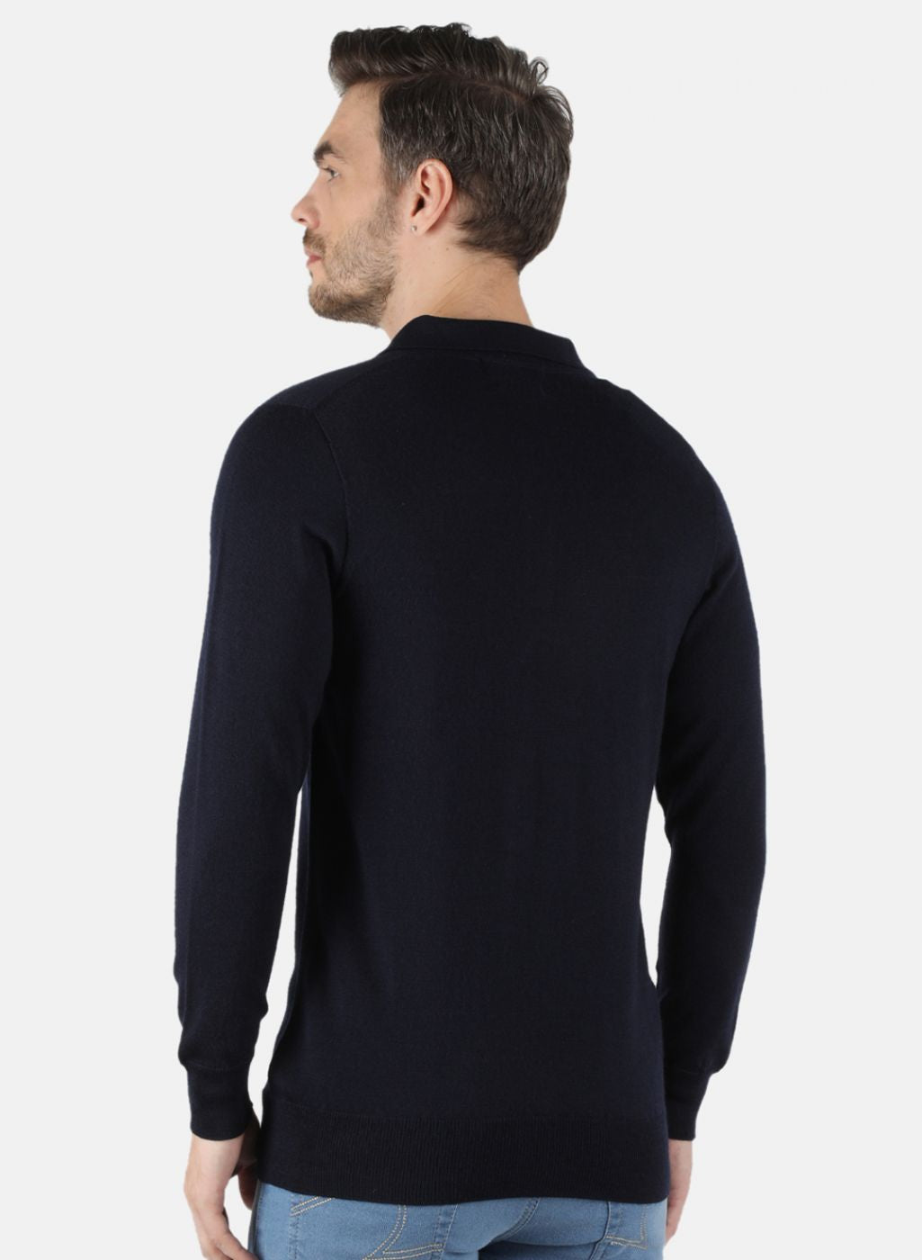 Men NAvy Blue Solid T-Shirt