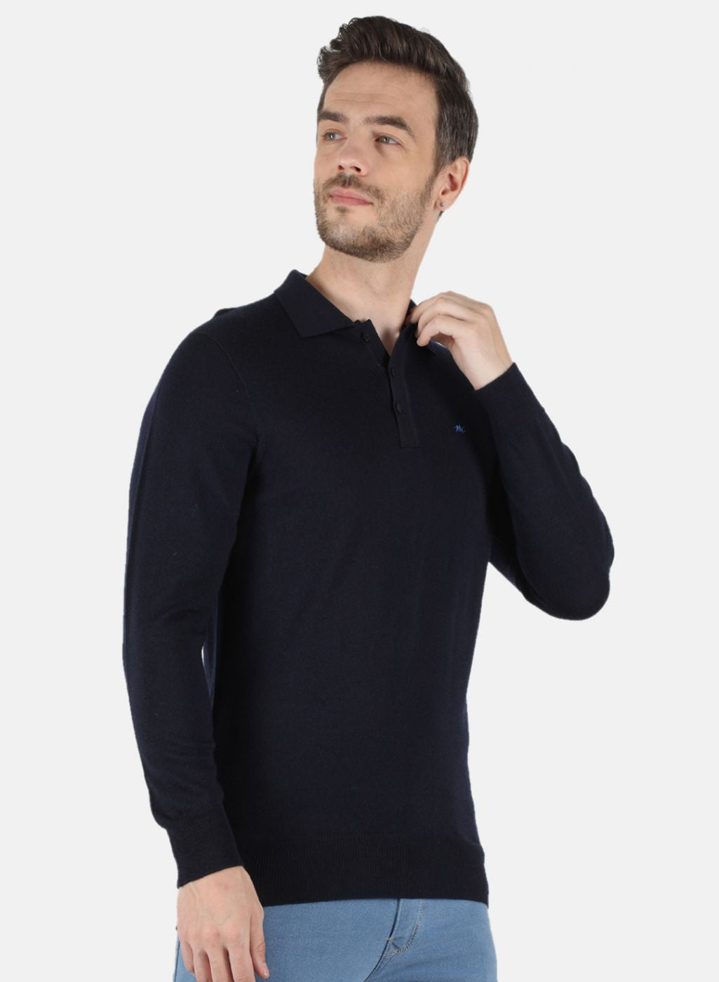 Men NAvy Blue Solid T-Shirt