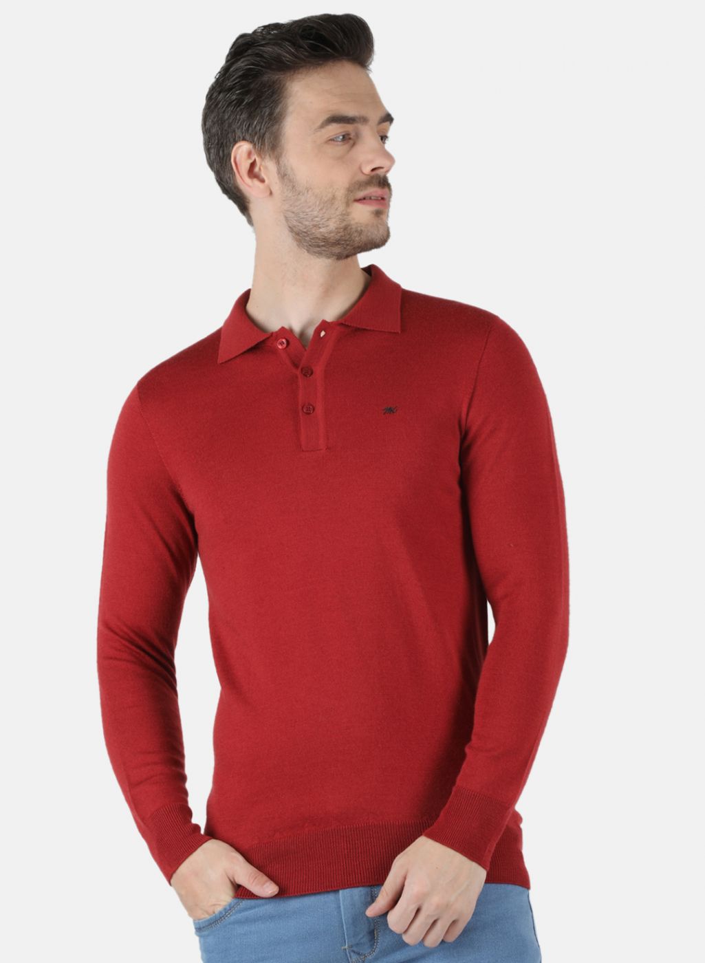 Men Red Solid T-Shirt