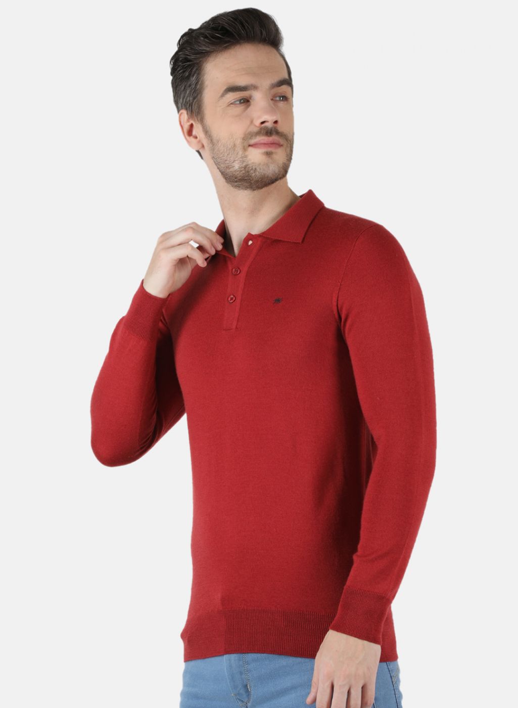 Men Red Solid T-Shirt