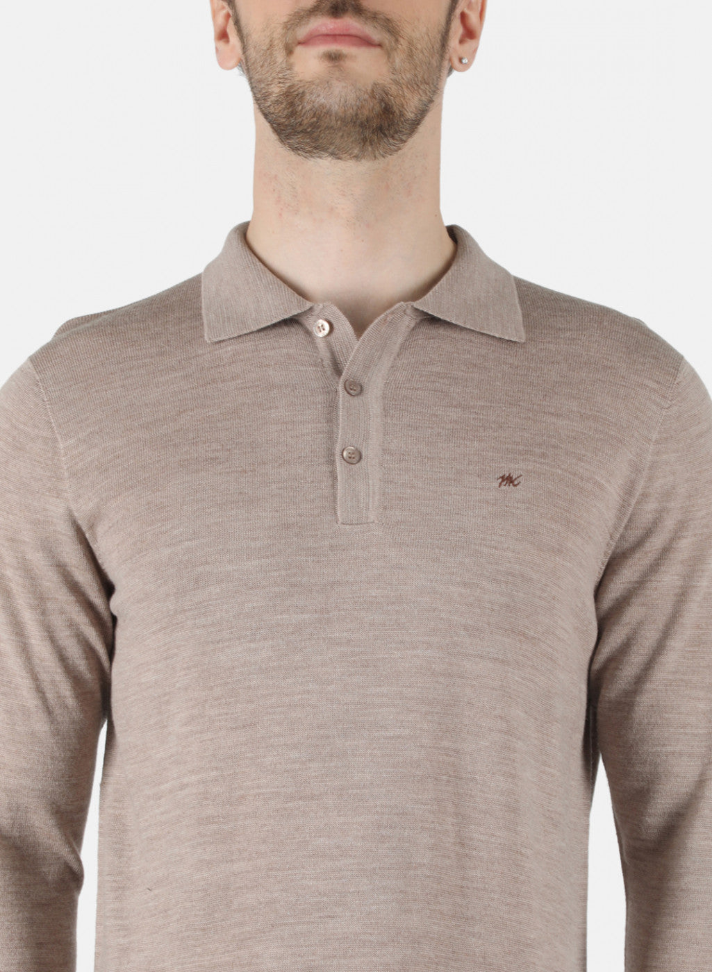 Men Beige Solid T-Shirt