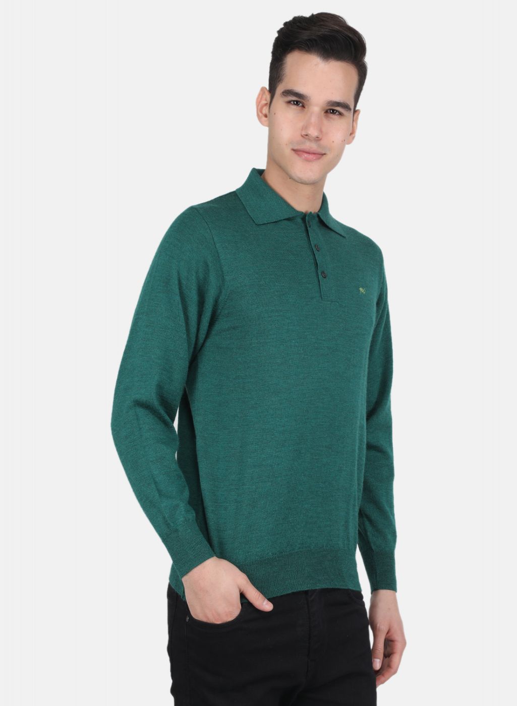 Men Green Solid T-Shirt