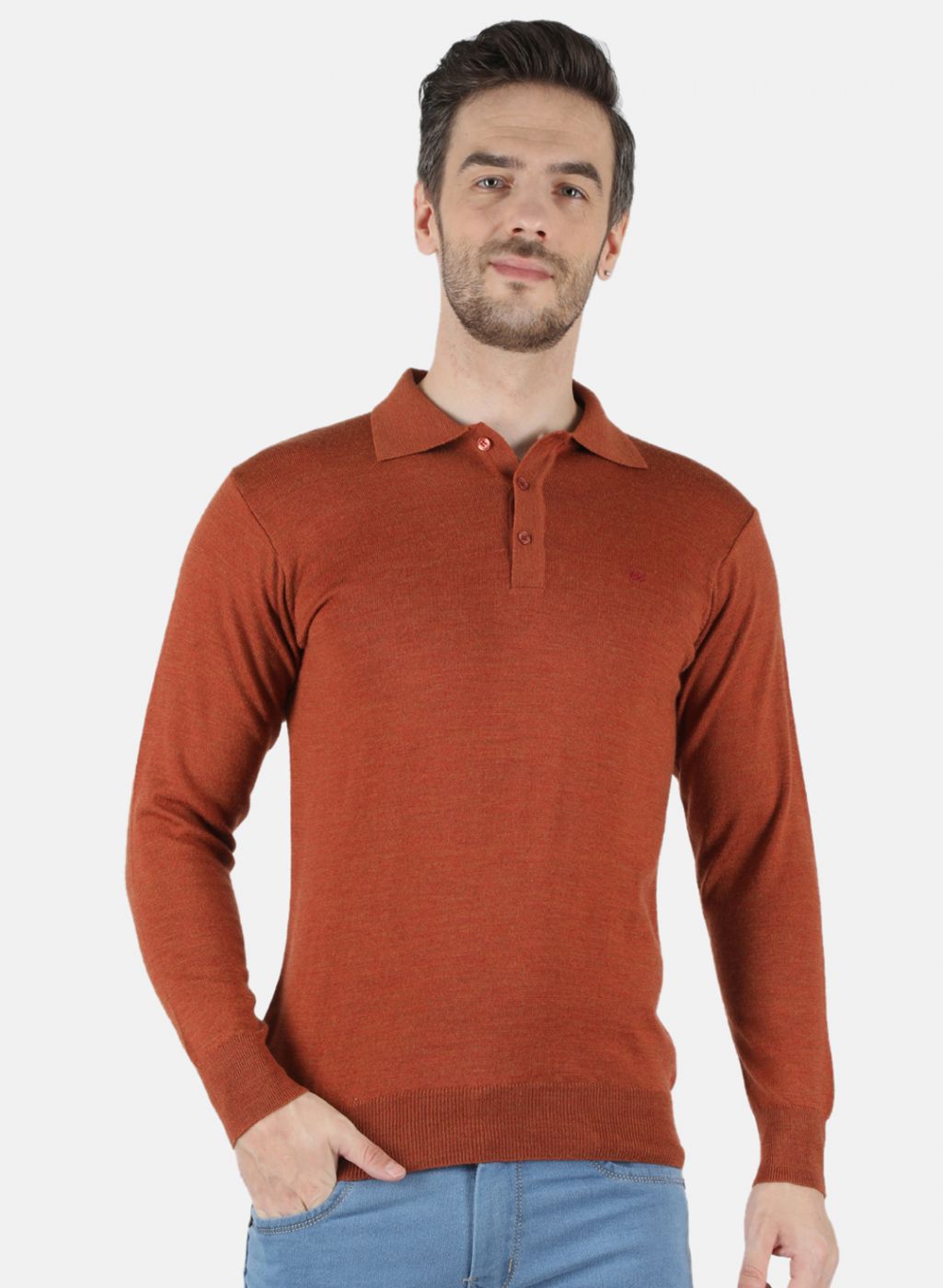 Men Orange Solid T-Shirt