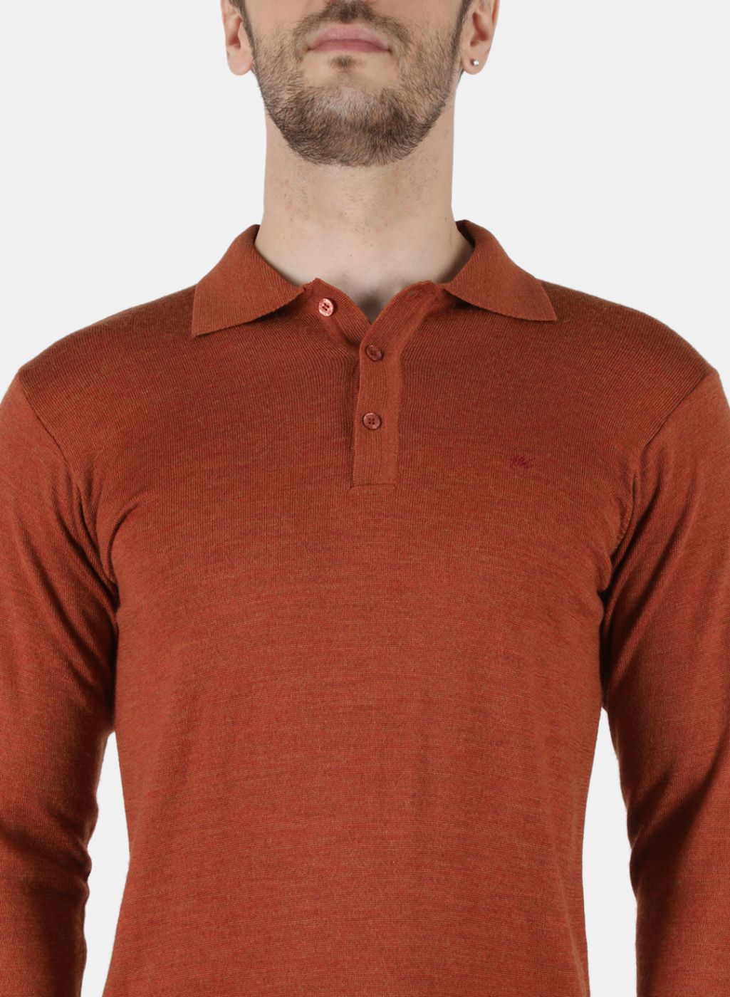 Men Orange Solid T-Shirt