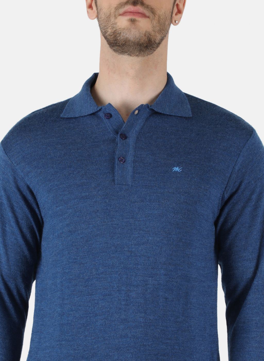 Men Blue Solid T-Shirt