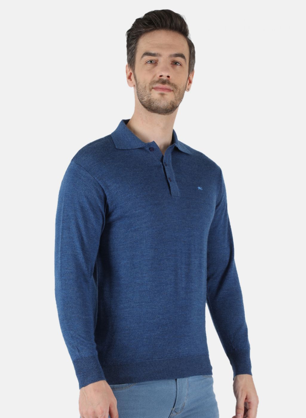 Men Blue Solid T-Shirt