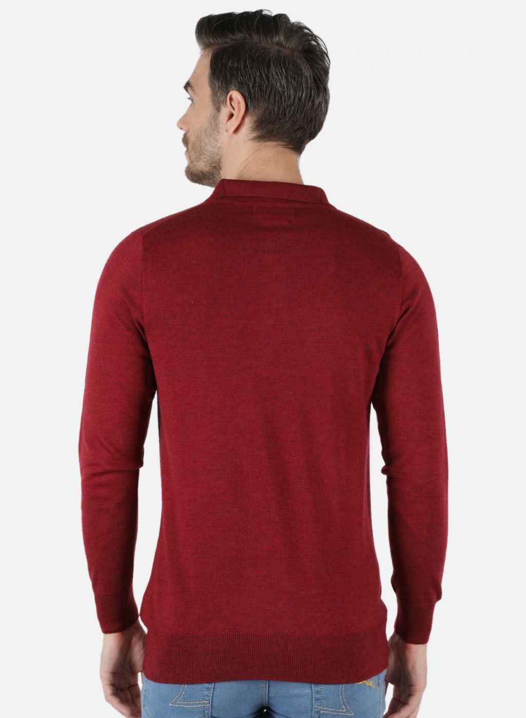 Men Maroon Solid T-Shirt