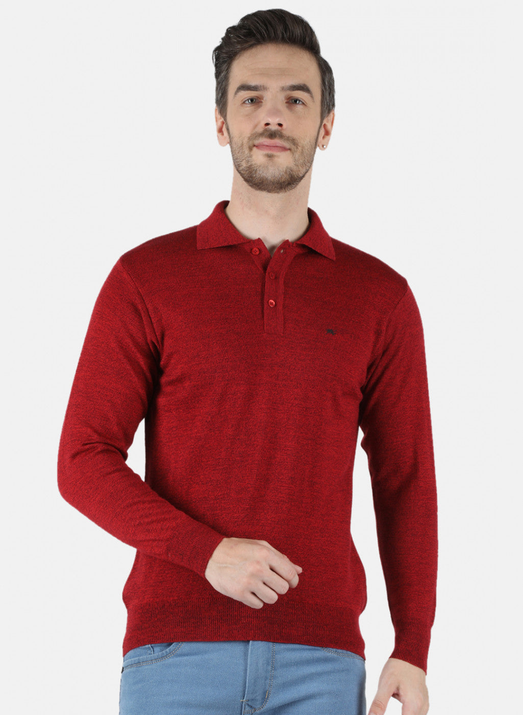 Men Red Solid T-Shirt