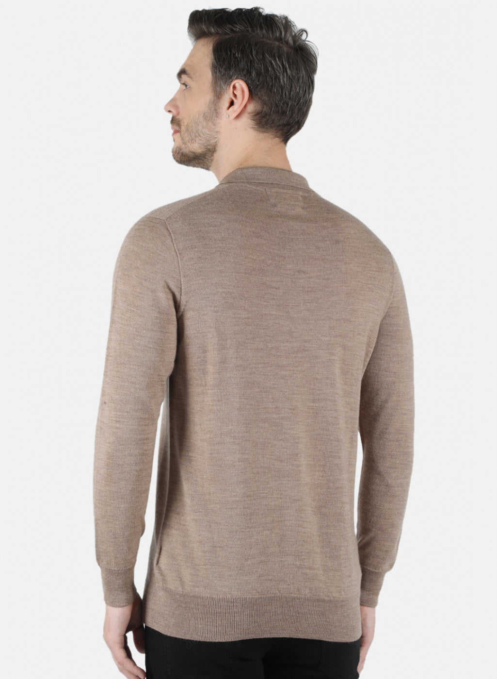 Men Beige Solid T-Shirt