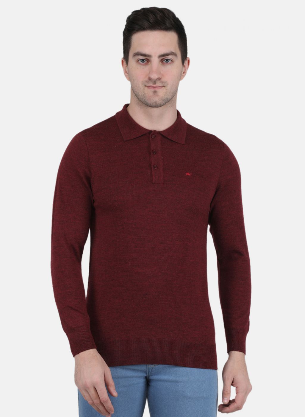 Men Maroon Solid T-Shirt