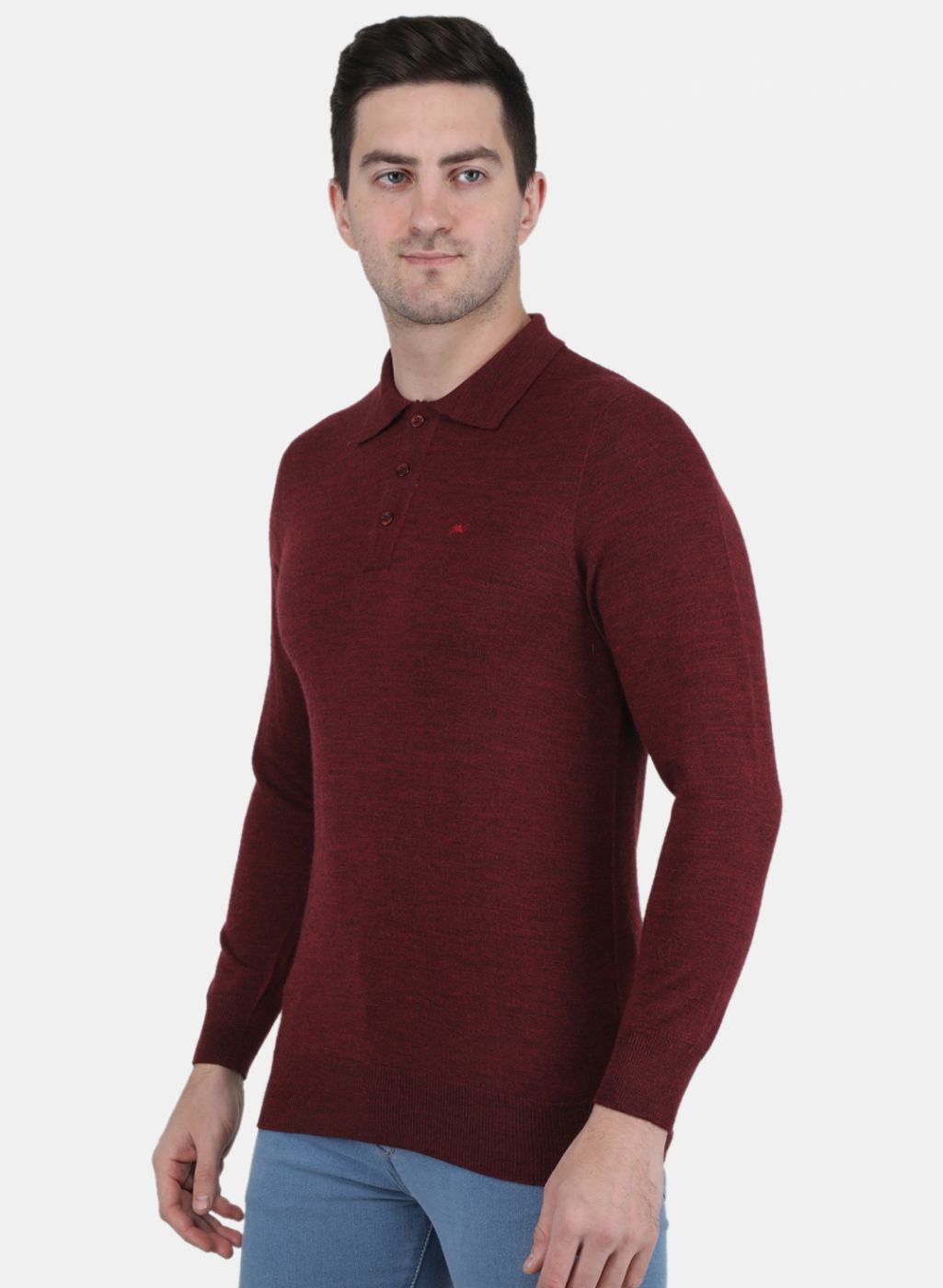 Men Maroon Solid T-Shirt