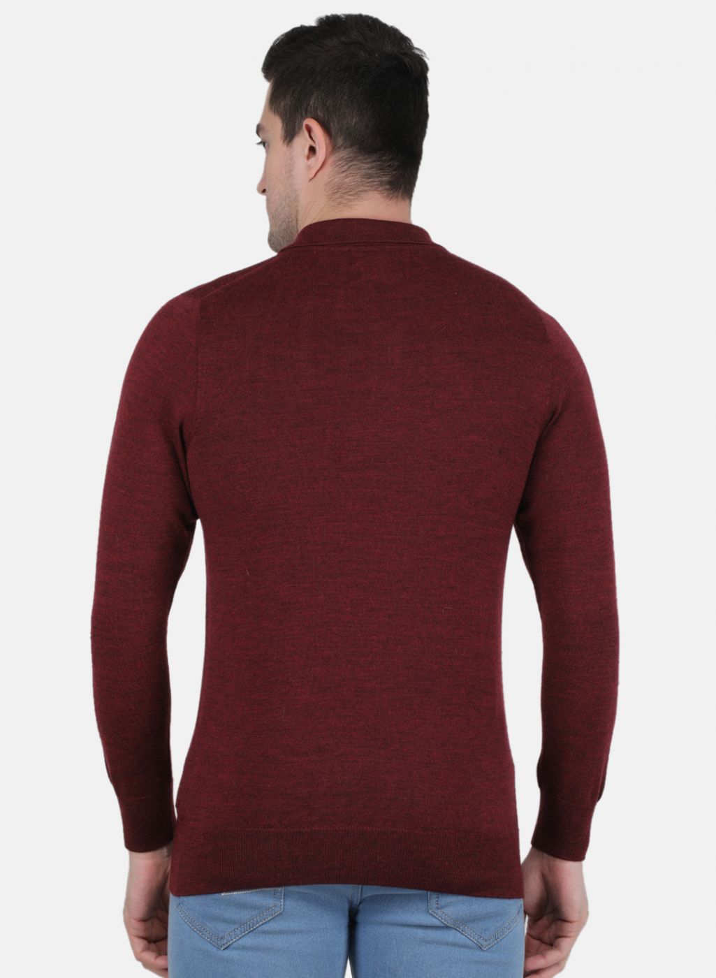 Men Maroon Solid T-Shirt