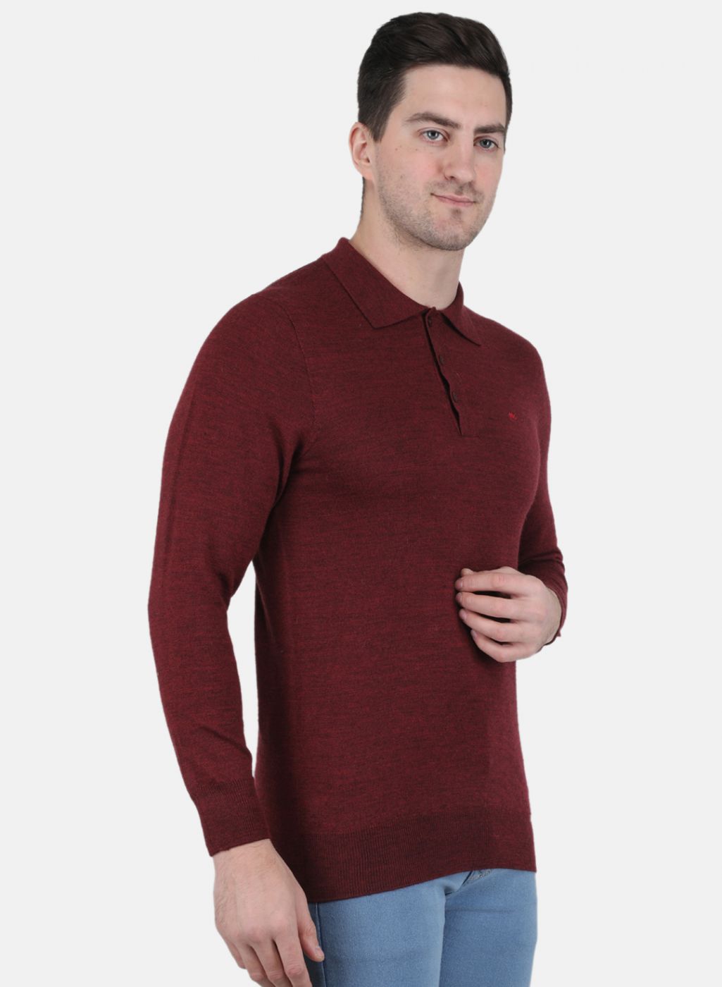 Men Maroon Solid T-Shirt