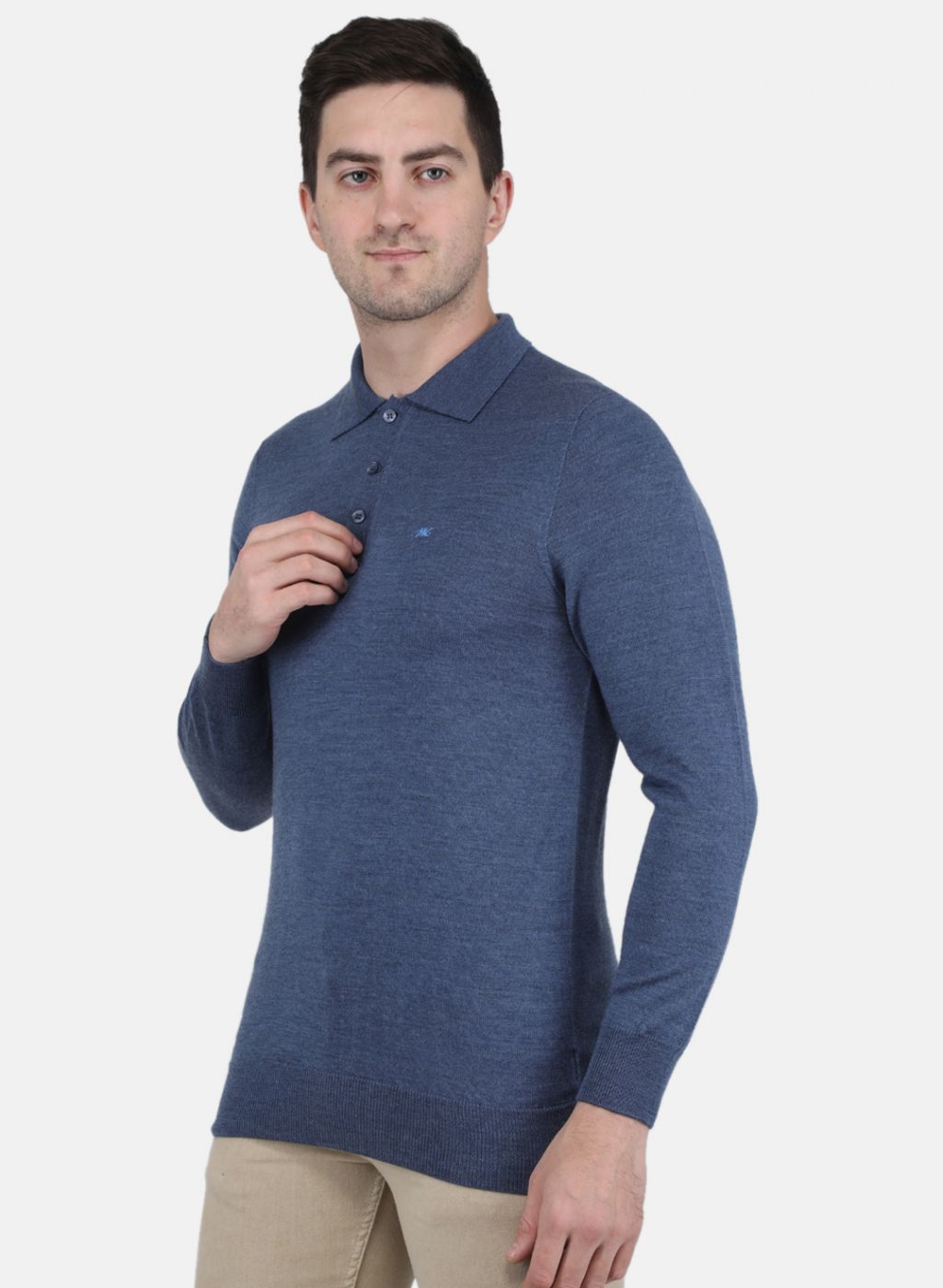 Men Blue Solid T-Shirt