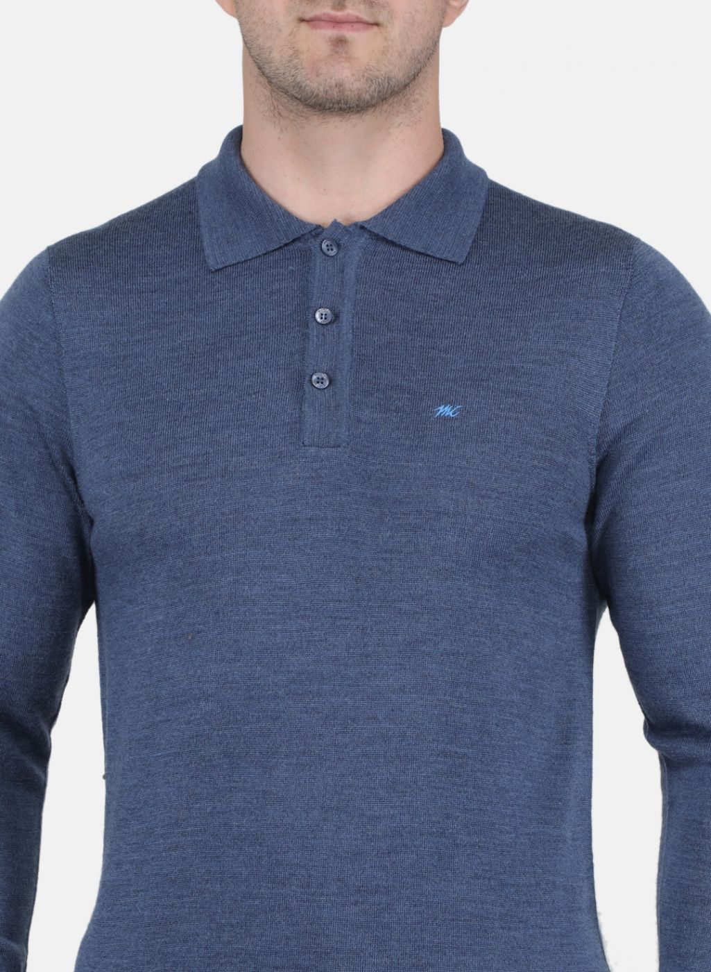 Men Blue Solid T-Shirt