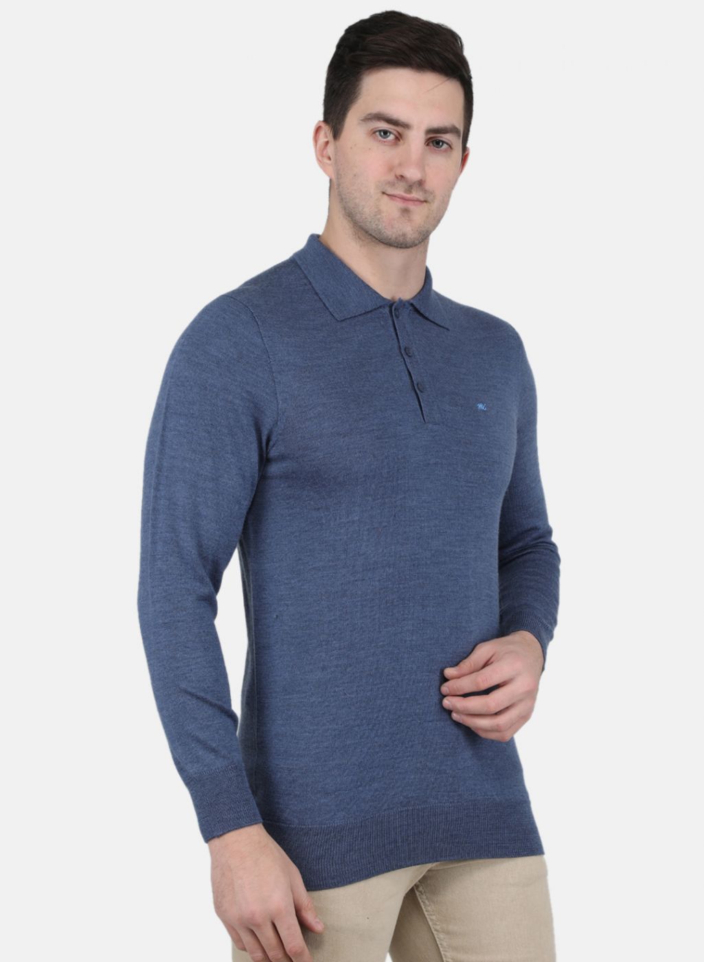 Men Blue Solid T-Shirt